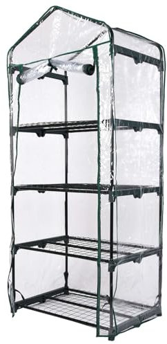Faura - Invernadero Balcón | Varias Medidas Seleccionela | Invernadero para Hogar | 3 ESTANTES (128x69x49 cm.)