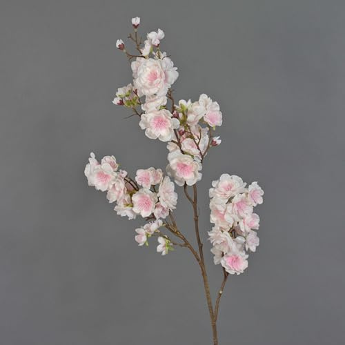 artplants.de Rama Decorativa de Cerezo Ornamental japonés sintético Rukia con Flores, Rosa, 90cm - Ramillete de Cerezo sintético - Cerezo Falso