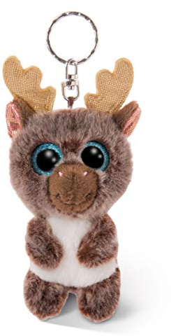 NICI Glubschis Schlüsselanhänger Rentier Cocoa-Fee 9cm, Plüschtieranhänger mit Schlüsselring, Stofftierschlüsselhalter, Braun