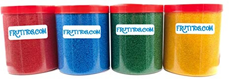 FRUTITOSCOM - Zucker für Popcorn - Packung 4 Farben - (4 x 500 gr)
