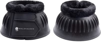 WALDHAUSEN Hufglocke Gummi mit Synthetik-Fell, Paar, M, schwarz