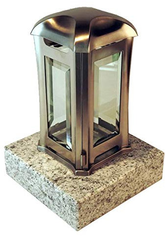 designgrab Grablampe Venezia aus Edelstahl mit Granitsockel aus Granit Viscont White