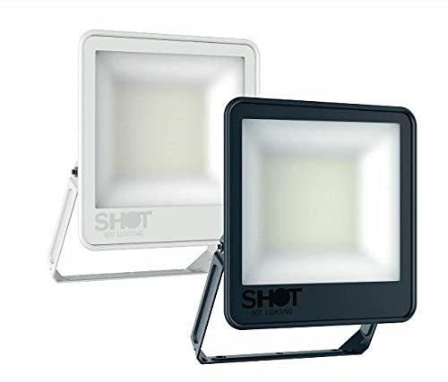 Bot Lighting Proyector LED de exterior orientable con sensor crepuscular de 10 W, 20 W, 30 W, 50 W, 90 W, delgado IP65 de aluminio con cristal templado no regulable 20 ° +45 °, 220 V (luz neutra,