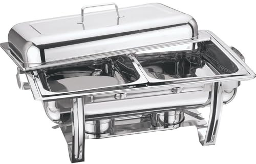 New Stainless Steel Double Chafing Dish Sets with 8.50L Food Pans Fuel Holders for Catering Buffet Warmer Tray Dining