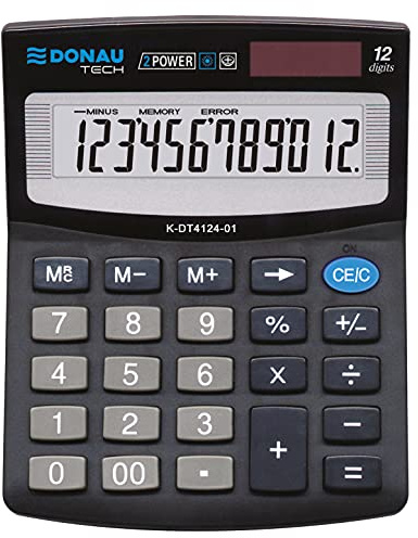 125x100x27mm/ Couleur: Noir/Calculatrice avec Affichage 12 Chiffres/Double Alimentation/Garantie 5 Ans