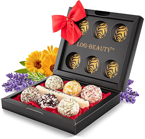 7 BIO Badekugeln - Badebomben Geschenkset mit Vitamin C - MADE IN GERMANY - Vegan - Wellness-Badezusatz-Set - Geschenke für Frauen und Männer