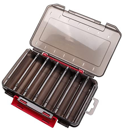 Vasemele Transparente Köderbox, Angelköder, Werkzeugbox, Angelbox, doppelseitig, Angelbox, Köder, Aufbewahrungsbox, Kunststoff, für Angelköder