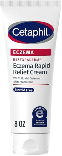 CETAPHIL ECZEMA RESTORADERM FLARE-UP RELIEF CREAM, For Eczema Prone Skin, 8 oz, Barrier Repair, 48 Hour Hydration, 2% Skin Protectant Colloidal Oatmeal, Steroid Free