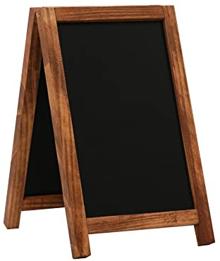 Europel Tisch Kreidetafel Hochformat, beidseitig beschreibbar, FSC zertifizierter Eichenholz Sockel, langlebig, für wasserbasierte Marker, ideal für Restaurant, Hotel und Gastronomie