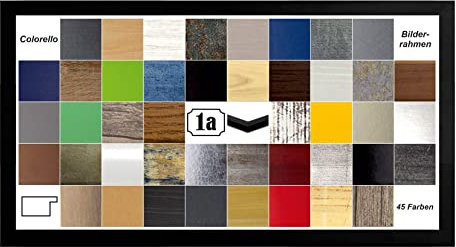 Colorello Deluxe Bilderrahmen Posterrahmen 50x150 cm Panorama und Quadrat Formate Schwarz Matt Antireflex Kunstglas