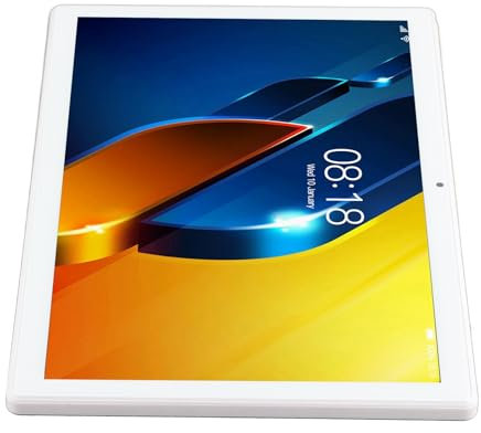 Jectse Tablet da 10 Pollici, 1200x1920 IPS 6GB 128GB ROM Dual Sim Tablets, 10 Tablet PC, Batteria 8800mAh, Doppia Fotocamera da 8MP 20MP, Tablet Bianco per Android 11