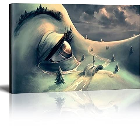 Salvador Dali Surrealismus Wandkunst Bild Leinwand Gemälde Abstraktes Gesicht Landschaft Poster und Druck für Wohnzimmer Cuadros 90x120cm(35x47in) Inner Framed Wall Art