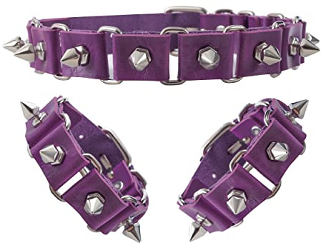 Manfnee Leder Nieten Choker Armband Punk Rock Spike Niete Kragen Necalce Wristband Manschette