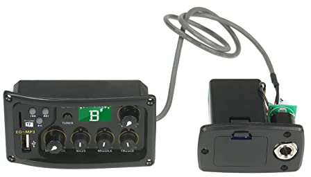 Sistema di Equalizzazione Equalizzatore A 3 Bande Preamplificatore per Chitarra Acustica Equalizzatore Piezoelettrico Amplificatore Sintonizzatore LCD