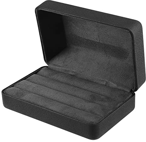 VOCOSTE Multiple Ring Box, Ring Organizer Case PU Leather Gift Box, Black