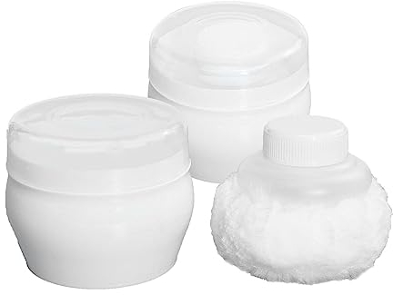 TOYANDONA 2 Sätze Babypuder Spenderbox Für Körperpuder Baby-talkumpuder Spender Für Körperpuder Puderquaste Baby Geschirrset Sahneschwamm Kosmetik Kleinkind Reinigungsmittel Flaum Weiß