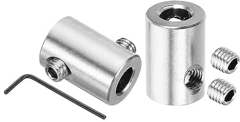 PATIKIL Morsetto per Cavo 6mm Foro Filo Corda Mollette Set, 2pz 304 Inossidabile Acciaio Doppio Fori Blocco Cavi Morsetti Clip con M5 Viti Esagonali Chiave per Raccordi per cavi, Argento