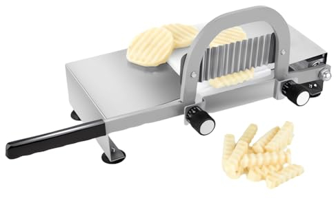 QUTBAG Coupe-Frites Manuel ondulé ondulé, trancheuse à Frites Commerciale, Outil de Coupe de légumes Multifonctionnel pour Oignon, Carotte, Concombre