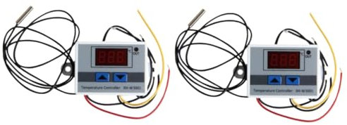 DOITOOL 2st Thermostat-steuerschalter Temperaturregler Temperaturschalter Modul Digitaler Thermostatschalter Heizung Kühlthermostat Modul Zur Temperaturregelung Weiß Mikrocomputer