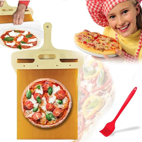CHEFFS Sliding Pizza Peel, Pala scorrevole per pizza, Pala per pizza con manico, pala per pizza scorrevole, per pizza e pane fatti in casa