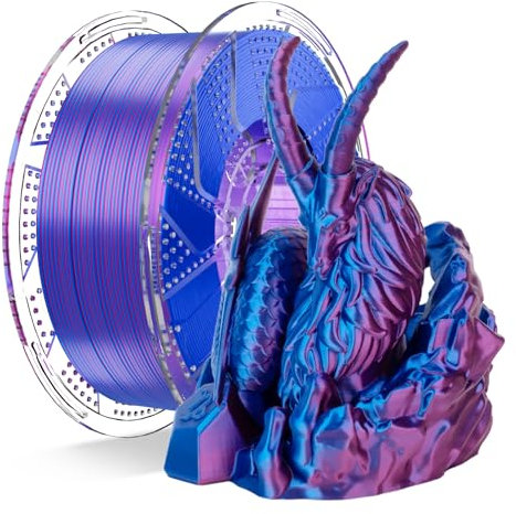 Chitu Systems Conjure Silk PLA 3D Drucker Filament, 1.75mm Dual Color Filament, Silk Rot Blau 3D Druck Filament 1KG/2.2lb