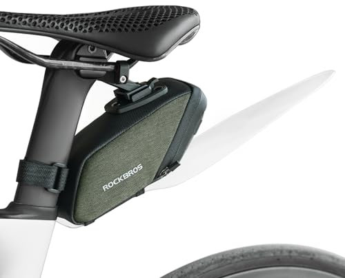 ROCKBROS Fahrrad Satteltasche Fahrradsitz Tasche Fahrradtasche mit Durchsichtigen PVC Kotflügel für Mountainbikes und Rennräder