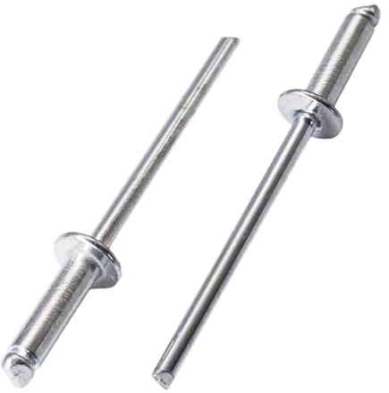 SKIR'CO (200 Stück) Blindnieten aus verzinktem Stahl 3,0 x 10 mm Stahldorn Popnieten Kuppelkopf DIN 7337 Nieten