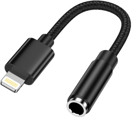 Kopfhörer Adapter für iPhone, [MFi Zertifiziert] Lightning auf 3,5mm Klinke Adapter, iPhone Aux Adapter Dongle Audio Kabel Splitter kompatibel mit iPhone 14 Pro Max/14 Plus/14/13/12/11/SE/X/XS/XR/8