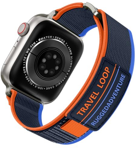 Kamita Nylonarmband kompatibelt med Apple Watch-armband, 38 mm, 40 mm, 41 mm, 42 mm, 44 mm, 45 mm, 49 mm, justerbart sportband för kvinnor och män, flätat sportarmband, spårslinga för iWatch-serierna