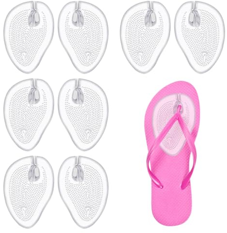 FUIPVGI 4 Paar Silikon Gel String Sandalen Kissen Pad für Flip Anti-Verschleiß Zehenschutz Anti-Rutsch Flip Flops Gel Zehen Protektion Kissen Zehenschutzkissen Damen Herren