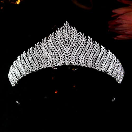 ZGYOZMNG Europäischer Haarschmuck für die Braut, für Frauen, Hochzeit, Mariage, Krone, Fascinator, Tiara, Brautkopfschmuck (Silber-Tiaras)