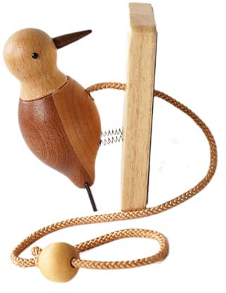 Campanello anteriore in picchio - Campanello in legno a forma di picchio, battente per porta d'ingresso anteriore | Campanello creativo in legno Pecker, campanello creativo in legno fatto a mano per p