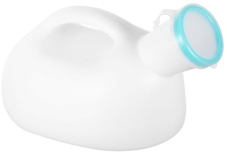Orinatoio Uomo Portatile in Plastica Grande Capacità Coperchio | Superficie Liscia, Riutilizzabile, per Uso Quotidiano e Viaggio, Adatto a Pazienti Allettati