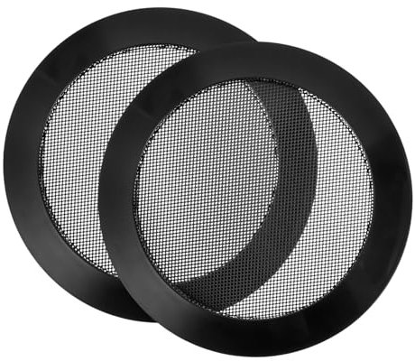 PAMINGONO 2 Stück 4-Zoll Lautsprechergitter Aus Metall Auto Subwoofer Abdeckung Schwarze Lautsprecherabdeckungen Für Verschiedene Automodelle Robustes Lautsprecherzubehör Mit Einfacher Montage