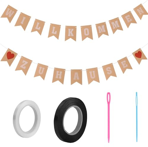 1 Stück Willkommen Zuhause Girlande,Willkommen Zuhause Deko mit Seidenband Und Plastiknadel,Welcome Home Banner für Familie Rückkehr Familienfeiern