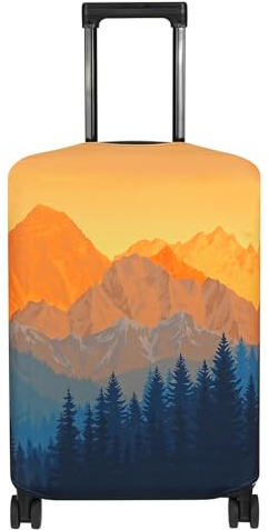 Explore Land Travel Luggage Cover Suitcase Protector Fits 31-32 Inch Case (Amber Mountains, XL)