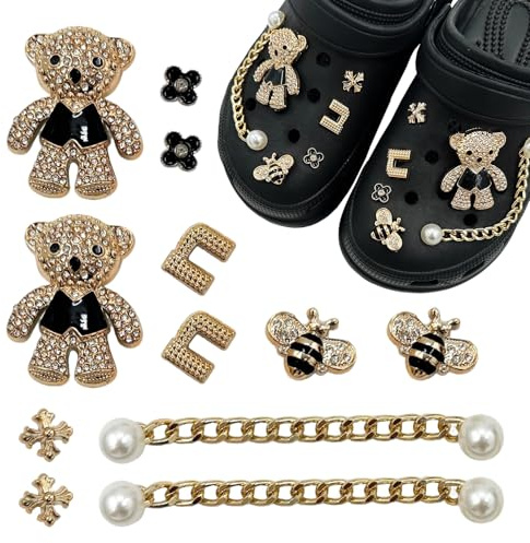 12 Stück Crocs Anstecker, Schuhschmuck Diy-Schuhnieten-Accessoires, Schuhverzierungen mit Strasssteinen, Sandalen-Accessoires, Geta-Verzierungen für Mädchen