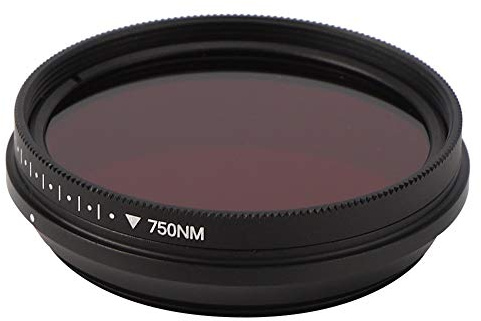 CHICIRIS Filtro IR Ajustable FOTGA para Creación de Fotografía Infrarroja, Marco de Aluminio de, Longitud de Onda Ajustable de 530 Nm a 750 Nm, para Sombras Internas y Débiles, 1pcsw (43MM)