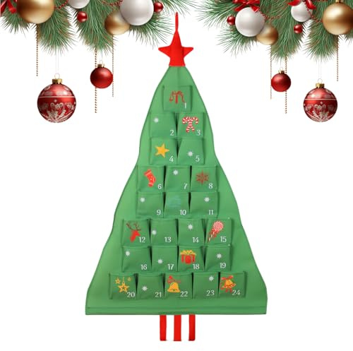 Calendrier De L'Avent En Tissu Avec Poches 12 Stycken Transparenta