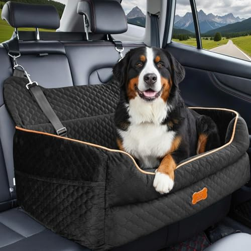 LORESJOY Siège Auto Chien Extra Stable, Siège de Voiture Renforcé avec Sangles de Fixation et Ceinture de Sécurité, Jusqu’à 26 kg pour Chiens de Grande Petite à Moyenne Taille