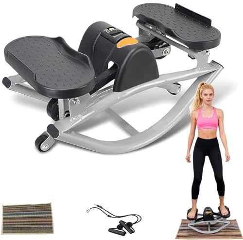 Lateral Rocking Fitness Stepper, Portable Compact Side-to-Side Steppers, Rock Stepper Side to Side, with Digital Display and Protective Blanket, for Exercise at Home
