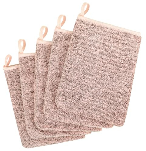 COZYMIRE Set Lavette Bagno 15x21cm Morbidi e Resistenti Manopole da Bagno Riutilizzabili Perfetto per Pelle Secca, Grassa e Sensibile Ideali per la Cura Quotidiana e gli Ospiti 5 Pezzi-015