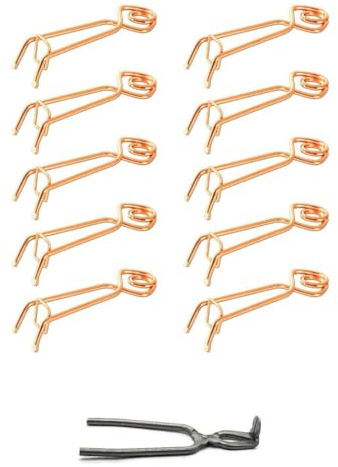 Lot de 10 pièges à Taupes Putange Traditionnels en Acier cuivré + Pince