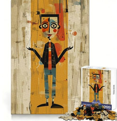 Puppentheater-Poster-Kunst-Puzzle für Erwachsene, 1000 Teile, feines Logikspielzeug, entspannend, saubere Kanten, Kunststück (38x52cm)