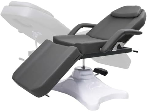 ZXQVLMRS Massagetisch Kosmetikliege 360 Grad drehbar, Behandlungsliege für Massage, Tattoo, Gesichtsbehandlung, verstellbare Rückenlehne, Grau, 180x62 cm