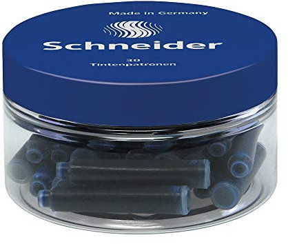 Schneider P006703 Tintenpatronen (Standard Patronen für Füller, löschbar) königsblau, 30 Stück