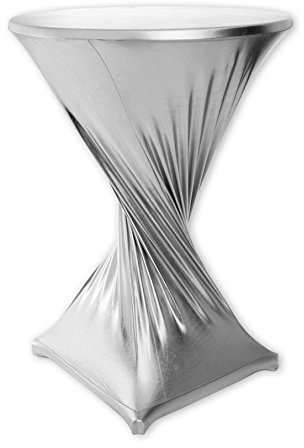 Mc-Stoff Stretch Husse für Stehtische Bistrotische Stehtischhusse Silber 90 cm Outdoor und Indoor Nutzung imprägniert wasserabweisend TischdeckenTischüberzug