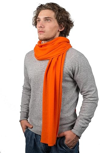 Dalle Piane Cashmere Herren Schal Uni 100% Kaschmir | Halstuch für Büro, Abend und Reisen, 200x35 cm, vier Jahreszeiten, Geschenk für Ihn, Made in Italy