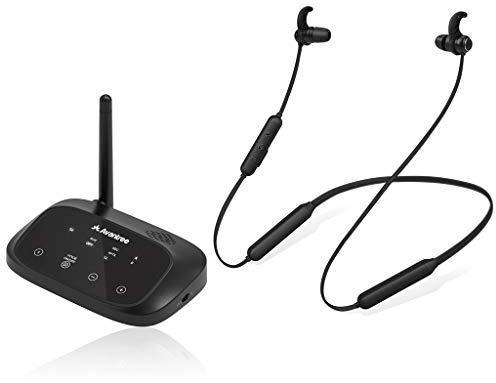 Avantree HT5006 Kabellose Kopfhörer für Fernseher, TV Nackenband Funkkopfhörer mit Bluetooth Transmitter Pass Through (Optical, RCA, 3,5mm) Plug & Play, Keine Verzögerung, ideal für Senioren