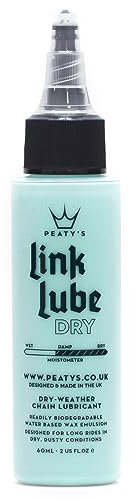 Peaty’s Link Lube Dry Chain Lubricant - Smooth Drivetrain In The Driest Conditions, Bespoke Blend Of Waxes, Long Lasting, Quiet, Clean, Biodegradable, MTB, Road & Gravel Bicycle - 60ml